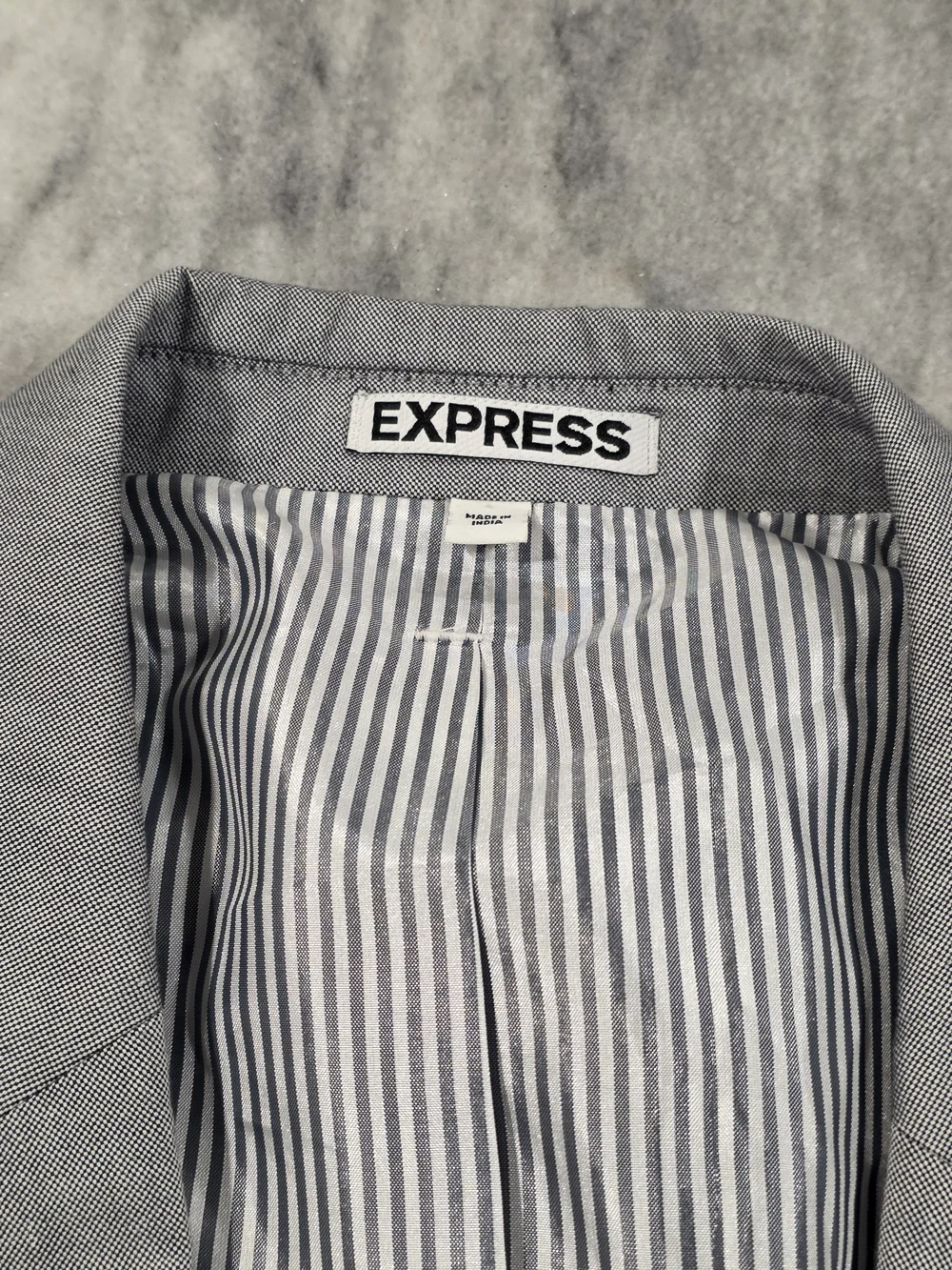 38R Men's Express Innovator Blazer Skinny Fit Gray 100% Cotton Sport Coat